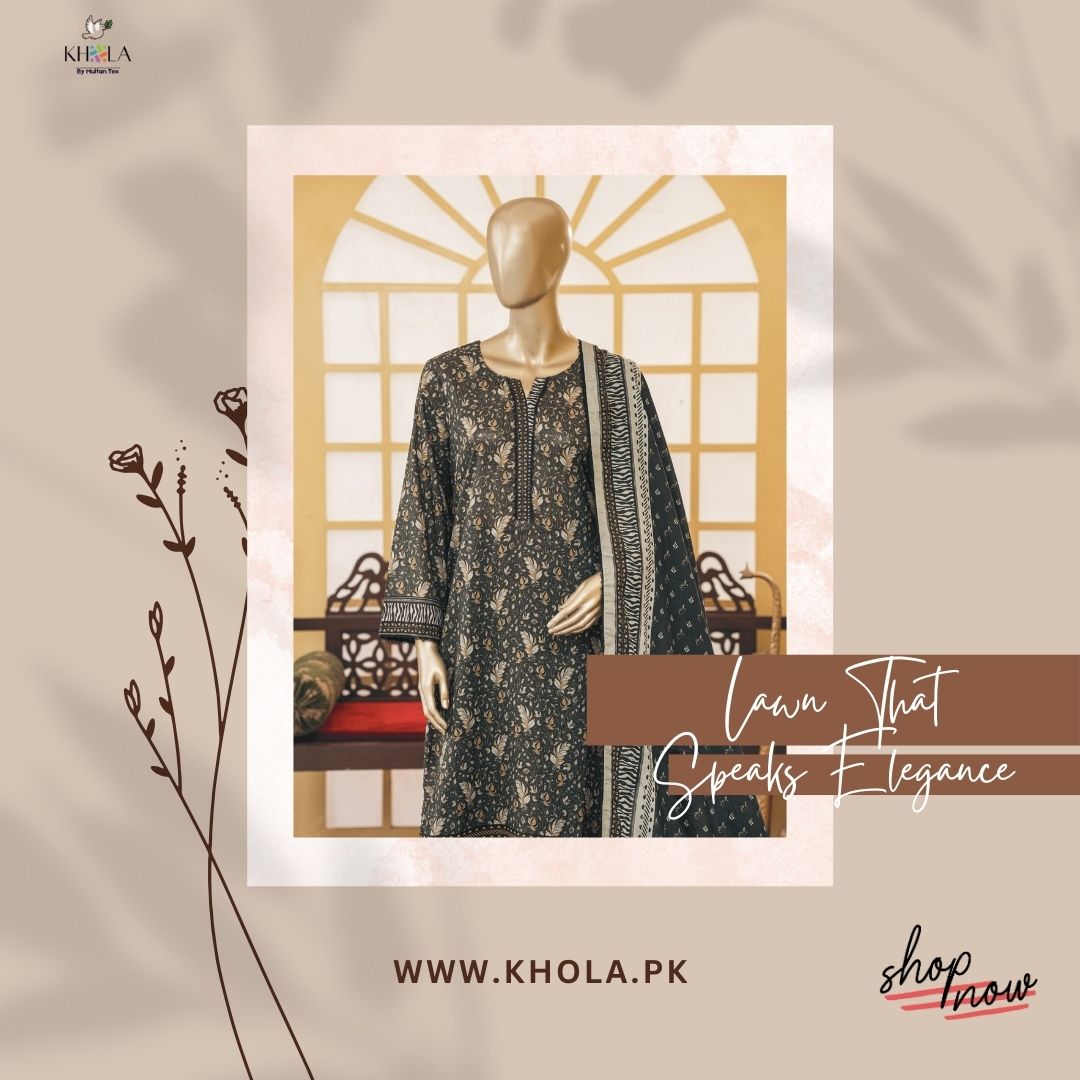 Ladies Unstitched Lawn Suits | 3 Piece Unstitched Printed Lawn Suit With Printed Lawn Dupatta