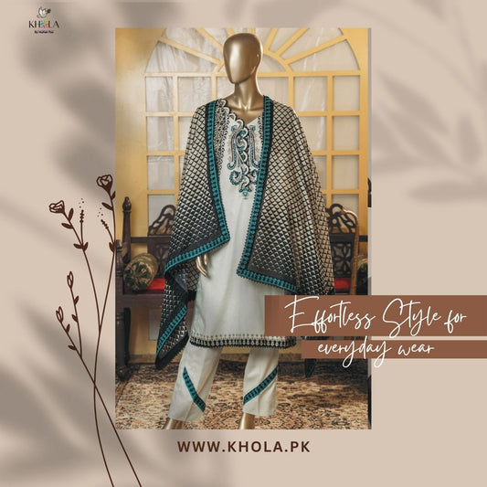 Printed Lawn Dress Design | 3 Piece Unstitched Suit With Printed Lawn Dupatta