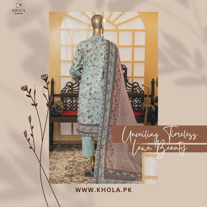 Unstitched Lawn | 3 Piece Unstitched Printed Lawn Suit With Printed Lawn Dupatta