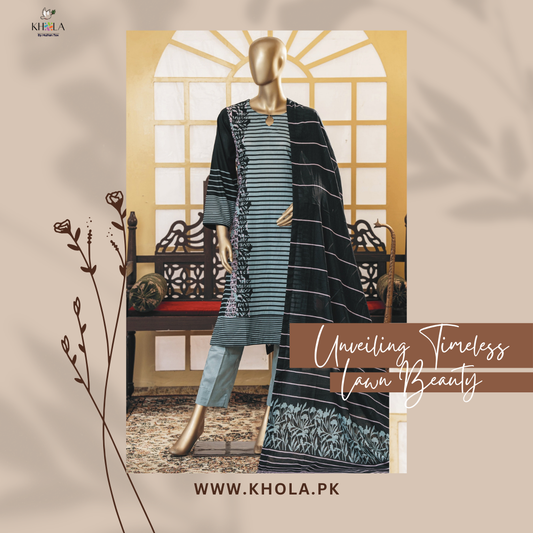 Lawn Suit | 3 Piece Unstitched Printed With Printed Lawn Dupatta