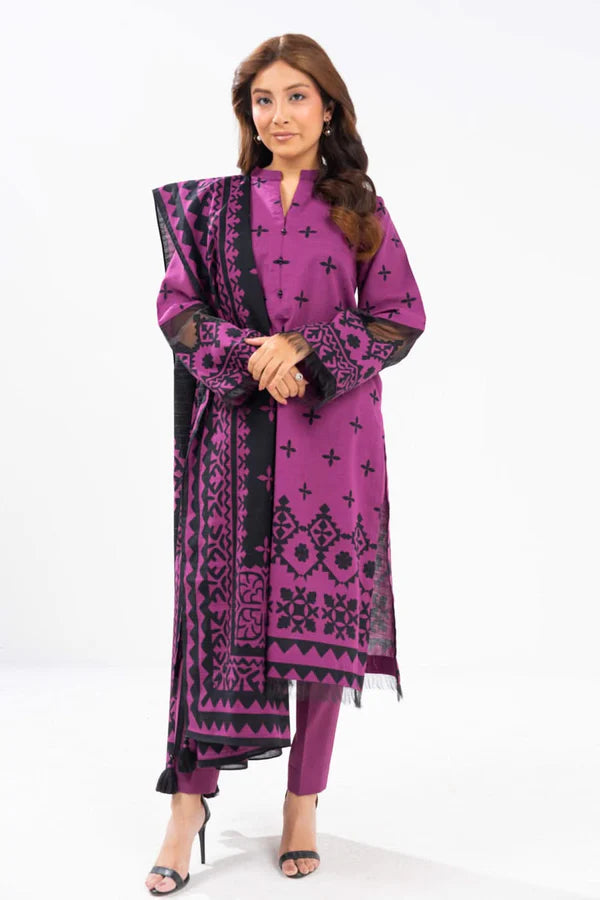 Ladies Khaddar Suit | 3 Piece Unsitched Printed Khaddar Suit With Printed Khaddar Dupatta