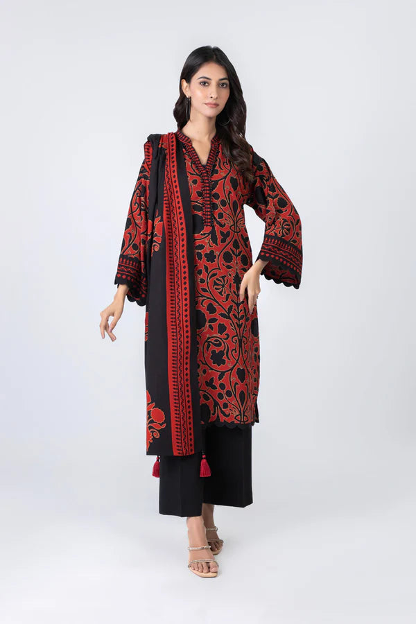 3 Piece Printed Lawn Suit With Printed Lawn Dupatta 2