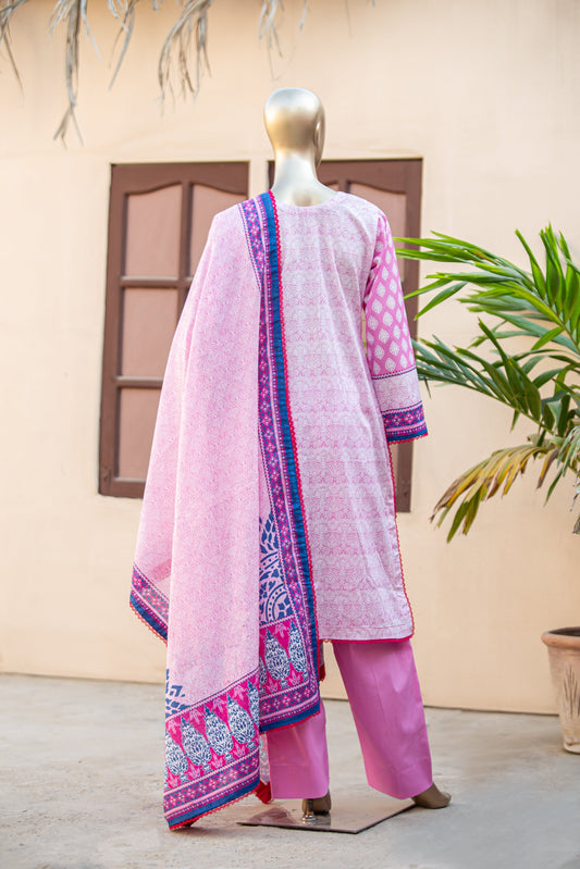 Lawn Suit With Lawn Dupatta | 3 Piece Unstitched Printed Cotton Premier Lawn Suit With Printed Dupatta