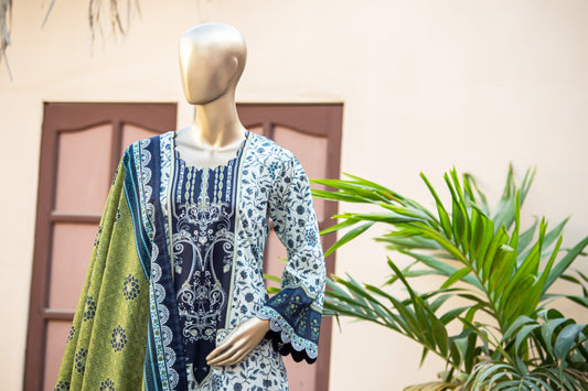 Lawn Dupatta Suits | 3 Piece Unstitched Printed Cotton Premier Lawn Suit With Printed Dupatta