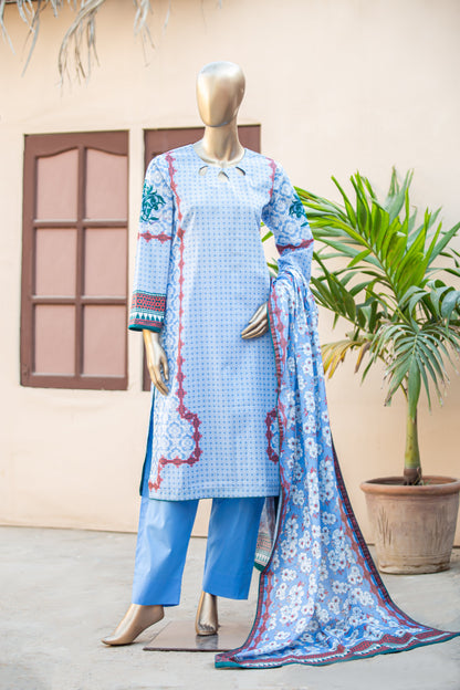 Women’s Lawn Suits | 3 Piece Unstitched Printed Cotton Premier Lawn Suit With Printed Dupatta