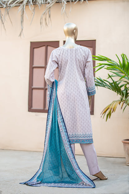 Lawn Suit Brands | 3 Piece Unstitched Printed Cotton Premier Lawn Suit With Printed Dupatta