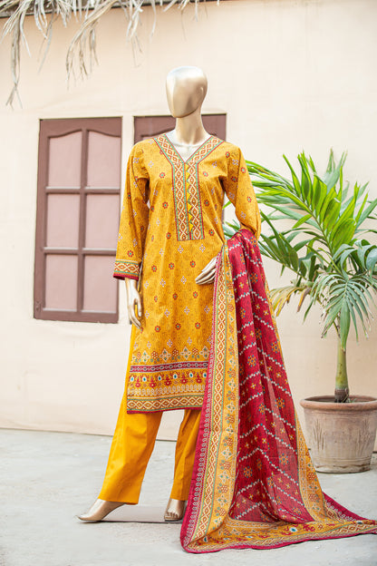 Unstitched Lawn Suit | 3 Piece Unstitched Printed Cotton Premier Lawn Suit With Printed Dupatta